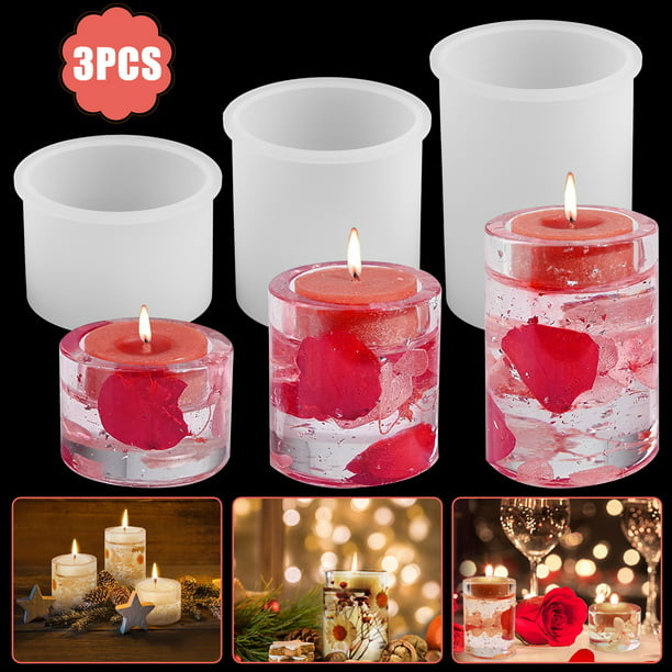 Resin Epoxy Mould Tea Light Candle Holder Stand Mold Casting Craft Silicone Tool